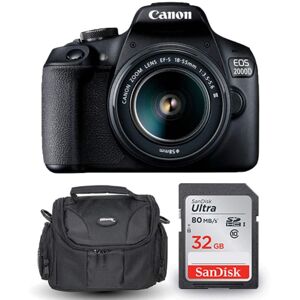 Canon - EOS 2000D / Rebel T7 with EF-S 18-55mm III Lens + Sandisk 32GB and Case Canon - EOS 2000D / Rebel T7 with EF-S 18-55mm III Lens + Sandisk 32GB and Case