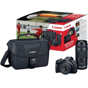 Canon - EOS R100 4K Video Mirrorless Camera Double Zoom Lens Kit with RF-S18-45mm and RF75-300mm Lenses - Black Canon - EOS R100 4K Video Mirrorless Camera Double Zoom Lens Kit with RF-S18-45mm and RF75-300mm Lenses - Black