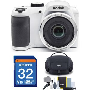 Kodak - PIXPRO AZ252 16MP Digital Camera with 32GB SD Card and Case Bundle - White Kodak - PIXPRO AZ252 16MP Digital Camera with 32GB SD Card and Case Bundle - White
