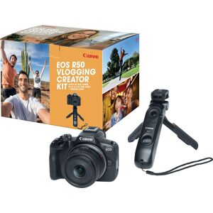 Canon - EOS R50 4K Video Mirrorless Camera with RF-S10-18mm F4.5-6.3 IS STM Lens Video Creator Kit - Black Canon - EOS R50 4K Video Mirrorless Camera with RF-S10-18mm F4.5-6.3 IS STM Lens Video Creator Kit - Black