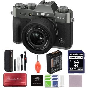 Bundle - Fujifilm - X-T30 III Mirrorless Camera w/ 13-33mm f/3.5-6.3 Lens (Charcoal Silver) with 64GB SD Card, & Accessories Bundle - Fujifilm - X-T30 III Mirrorless Camera w/ 13-33mm f/3.5-6.3 Lens (Charcoal Silver) with 64GB SD Card, & Accessories