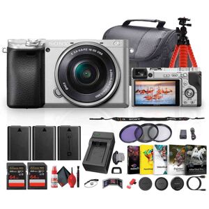 Sony - a6400 Mirrorless Camera with 16-50mm f/3.5-5.6 II Lens (Silver) - Bundle Sony - a6400 Mirrorless Camera with 16-50mm f/3.5-5.6 II Lens (Silver) - Bundle