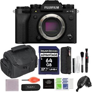 Bundle - Fujifilm - X-T5 Mirrorless Camera (Black) with 64GB Memory Card, Gadget Bag, Card Reader & More Bundle - Fujifilm - X-T5 Mirrorless Camera (Black) with 64GB Memory Card, Gadget Bag, Card Reader & More