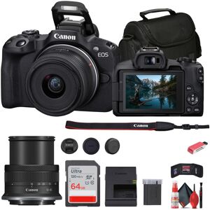 Canon - EOS R50 Mirrorless Camera with 18-45mm Lens + 64GB Card + Bag + More - Black Canon - EOS R50 Mirrorless Camera with 18-45mm Lens + 64GB Card + Bag + More - Black