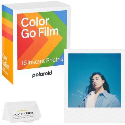 Go Color Film, White Frame -16 Films + Quality Photo Microfiber Cloth Compatible with Polaroid Go Cameras) Go Color Film, White Frame -16 Films + Quality Photo Microfiber Cloth Compatible with Polaroid Go Cameras)