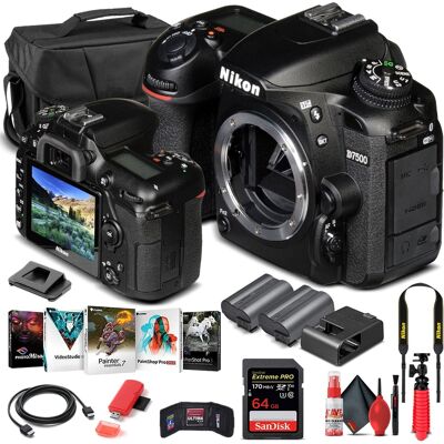 Bundle - Nikon - D7500 DSLR Camera Body Only 1581 - Basic - Black w/ Basic Bundle - Nikon - D7500 DSLR Camera Body Only 1581 - Basic - Black w/ Basic