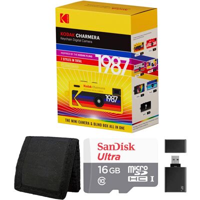 Bundle - Kodak - Charmera Key Chain Digital Camera (Blind Box) + 16GB microSDHC Card - Black Bundle - Kodak - Charmera Key Chain Digital Camera (Blind Box) + 16GB microSDHC Card - Black