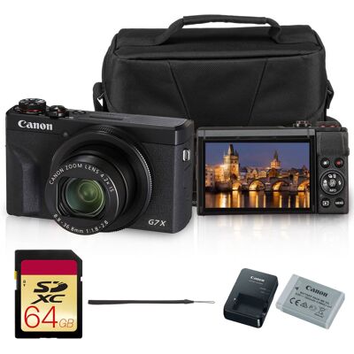 Bundle - Canon - PowerShot G7 X Mark III Digital Camera (3637C001) 64GB - Black Bundle - Canon - PowerShot G7 X Mark III Digital Camera (3637C001) 64GB - Black