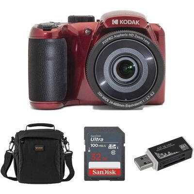 Bundle - KODAK PIXPRO AZ255-RD 16MP Digital Camera 25X Optical Zoom 24mm Wide Angle Lens Optical Image Stabilization 1080P Bundle - KODAK PIXPRO AZ255-RD 16MP Digital Camera 25X Optical Zoom 24mm Wide Angle Lens Optical Image Stabilization 1080P
