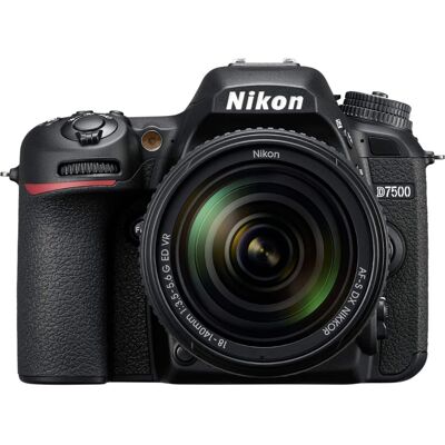 Nikon - D7500 DSLR 4K Video Camera with AF-S DX NIKKOR 18-140mm f/3.5-5.6G ED VR lens - Black Nikon - D7500 DSLR 4K Video Camera with AF-S DX NIKKOR 18-140mm f/3.5-5.6G ED VR lens - Black
