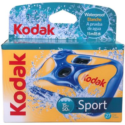 Kodak - Water and Sport One-Time Use Disposable Camera (ISO-800) Waterproof (50'/15 m) 35mm - 27 Exposures Kodak - Water and Sport One-Time Use Disposable Camera (ISO-800) Waterproof (50'/15 m) 35mm - 27 Exposures
