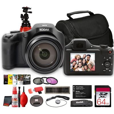 Kodak - PIXPRO AZ653 Digital Camera (Black) + 64GB Memory Card Pro Bundle Kodak - PIXPRO AZ653 Digital Camera (Black) + 64GB Memory Card Pro Bundle