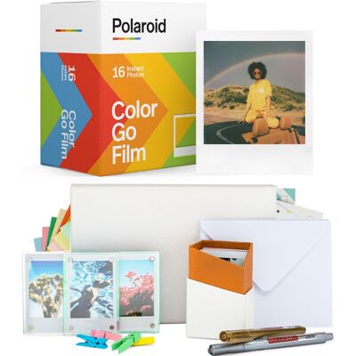 Polaroid - GO Color Film Double Pack w/ Instax Film Kit for Fujifilm Mini, 13 Frames & Storage Box Polaroid - GO Color Film Double Pack w/ Instax Film Kit for Fujifilm Mini, 13 Frames & Storage Box