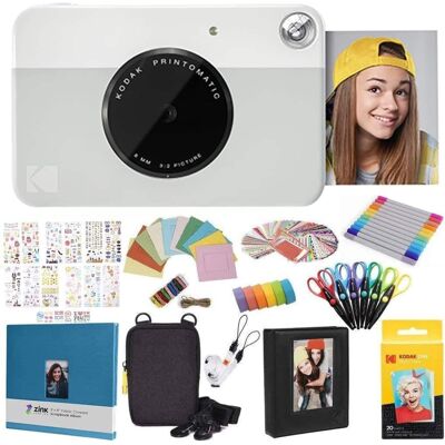Kodak - Printomatic Instant Print Camera, All-in-Bundle with Zink Paper, Photo Album & More - Green Kodak - Printomatic Instant Print Camera, All-in-Bundle with Zink Paper, Photo Album & More - Green