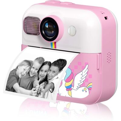 Contixo - Kids Instant Print Camera, 1080P, 3 Paper Rolls, 32GB Card, 16X Zoom, Games & MP3, for Ages 3–12 - Pink Contixo - Kids Instant Print Camera, 1080P, 3 Paper Rolls, 32GB Card, 16X Zoom, Games & MP3, for Ages 3–12 - Pink