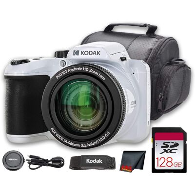 Bundle - Kodak - PIXPRO AZ405 Digital Camera (White) (AZ405WH) + 128GB Card + Bag + Cloth Bundle - Kodak - PIXPRO AZ405 Digital Camera (White) (AZ405WH) + 128GB Card + Bag + Cloth