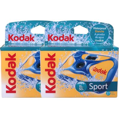 2x Kodak Water and Sport One-Time Use Disposable Camera Waterproof 27 Exposures 2x Kodak Water and Sport One-Time Use Disposable Camera Waterproof 27 Exposures