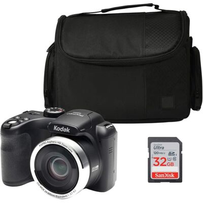Kodak - PIXPRO AZ252 16MP Digital Camera with 32GB SD Card and Case - Black Kodak - PIXPRO AZ252 16MP Digital Camera with 32GB SD Card and Case - Black