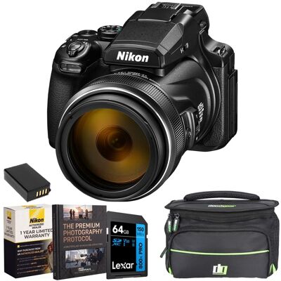 Bundle - Nikon - COOLPIX P1100 125x Super Zoom 3000mm 4K VR Compact Camera + Deco Essentials eBook Package Bundle - Nikon - COOLPIX P1100 125x Super Zoom 3000mm 4K VR Compact Camera + Deco Essentials eBook Package