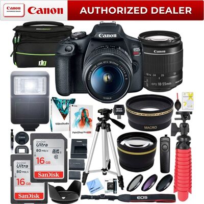 Bundle - Canon - T7 EOS Rebel DSLR Camera EF-S 18-55mm F3.5-5.6 IS II Lens Essential Bundle - Canon - T7 EOS Rebel DSLR Camera EF-S 18-55mm F3.5-5.6 IS II Lens Essential