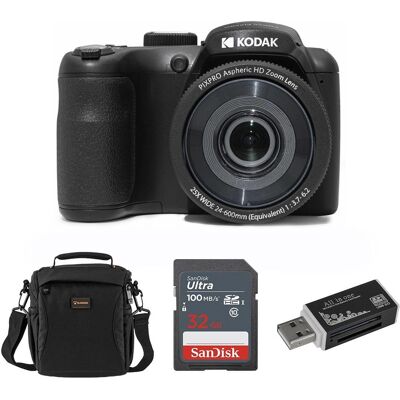 Bundle - KODAK PIXPRO AZ255-BK 16MP Digital Camera 25X Optical Zoom 24mm Wide Angle Lens Optical Image Stabilization 1080P Bundle - KODAK PIXPRO AZ255-BK 16MP Digital Camera 25X Optical Zoom 24mm Wide Angle Lens Optical Image Stabilization 1080P