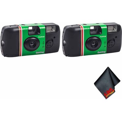 Bundle - Fujifilm - QuickSnap Flash 400 Disposable Camera (27 Exposures, 2-Pack), - Black Bundle - Fujifilm - QuickSnap Flash 400 Disposable Camera (27 Exposures, 2-Pack), - Black