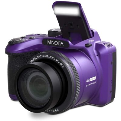 Konica Minolta - 20 Mega Pixels 40x Optical Zoom Digital Camera with 1080p FHD Video - Purple Konica Minolta - 20 Mega Pixels 40x Optical Zoom Digital Camera with 1080p FHD Video - Purple