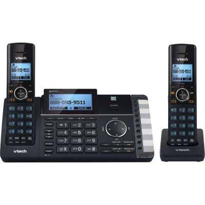VTech - DS6251-2 DECT 6.0 Expandable Cordless Phone System with Digital Answering System - Black VTech - DS6251-2 DECT 6.0 Expandable Cordless Phone System with Digital Answering System - Black
