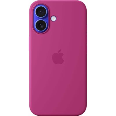 Apple - iPhone 16 Silicone Case with MagSafe - Fuchsia Apple - iPhone 16 Silicone Case with MagSafe - Fuchsia