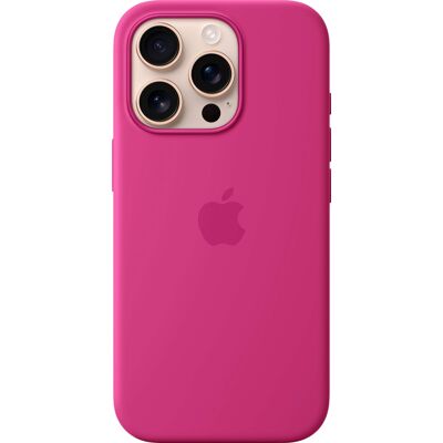 Apple - iPhone 16 Pro Silicone Case with MagSafe - Fuchsia Apple - iPhone 16 Pro Silicone Case with MagSafe - Fuchsia