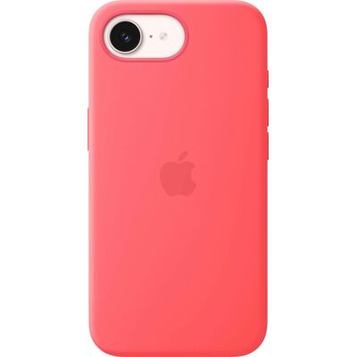 Apple - iPhone 17e Silicone Case with MagSafe - Bright Guava Apple - iPhone 17e Silicone Case with MagSafe - Bright Guava
