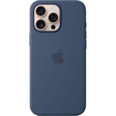 Apple - iPhone 16 Pro Max Silicone Case with MagSafe - Denim Apple - iPhone 16 Pro Max Silicone Case with MagSafe - Denim