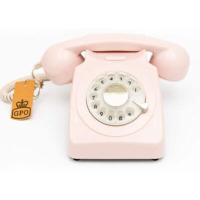 PopMarket - GPO Retro GPO746RP 746 Desktop Rotary Dial Telephone - Carnation EQUIPMENT - Pink PopMarket - GPO Retro GPO746RP 746 Desktop Rotary Dial Telephone - Carnation EQUIPMENT - Pink