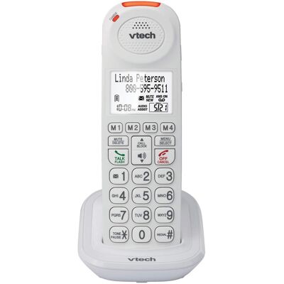 VTech - Amplified Cordless Phone Accessory Handset, Big Buttons, Audio Assist, Extra-Loud Ringer, for SN5127 SN5147 Phones - White VTech - Amplified Cordless Phone Accessory Handset, Big Buttons, Audio Assist, Extra-Loud Ringer, for SN5127 SN5147 Phones - White