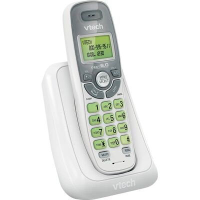 VTech - CS6114 DECT 6.0 Digital Cordless Phone With Caller ID/Call Waiting - White VTech - CS6114 DECT 6.0 Digital Cordless Phone With Caller ID/Call Waiting - White