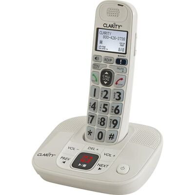 Clarity - DECT 6.0 Expandable Cordless Phone with Digital Answering System - White Clarity - DECT 6.0 Expandable Cordless Phone with Digital Answering System - White
