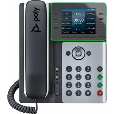 HP - Poly Edge E350 IP Phone - Corded - Corded/Cordless - Wi-Fi, Bluetooth, NFC - 3 Multiple Conferencing - Desktop, Wall - Black HP - Poly Edge E350 IP Phone - Corded - Corded/Cordless - Wi-Fi, Bluetooth, NFC - 3 Multiple Conferencing - Desktop, Wall - Black