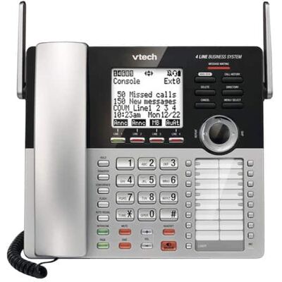 VTech - CM18445 Main Console - DECT 6.0 4-Line Expandable Small Business Office Phone with Answering System - Silver VTech - CM18445 Main Console - DECT 6.0 4-Line Expandable Small Business Office Phone with Answering System - Silver
