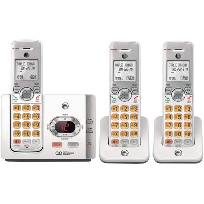 AT&T - DECT 6.0 Expandable Cordless Phone System, Digital Answering, Caller ID, Call Waiting, Large Buttons, 3 Handsets - White AT&T - DECT 6.0 Expandable Cordless Phone System, Digital Answering, Caller ID, Call Waiting, Large Buttons, 3 Handsets - White