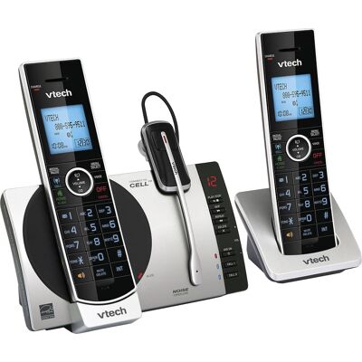 VTech - DS6771-3 DECT 6.0 Expandable Cordless Phone System with Digital Answering System - Black; Silver VTech - DS6771-3 DECT 6.0 Expandable Cordless Phone System with Digital Answering System - Black; Silver
