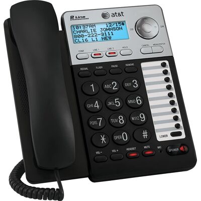 AT&T - AT ML17929 Corded Phone with Caller ID/Call Waiting - Silver/Black AT&T - AT ML17929 Corded Phone with Caller ID/Call Waiting - Silver/Black