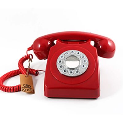 PopMarket - GPO Retro GPO746PBRD 746 Desktop Push Button Telephone - MISC ACCESSORY - Red PopMarket - GPO Retro GPO746PBRD 746 Desktop Push Button Telephone - MISC ACCESSORY - Red