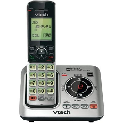 VTech - DECT 6.0 Expandable Cordless Phone System for Landline, Digital Answering System, Caller ID/Call Waiting, 1 Handset - Gray VTech - DECT 6.0 Expandable Cordless Phone System for Landline, Digital Answering System, Caller ID/Call Waiting, 1 Handset - Gray