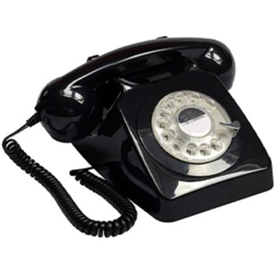 PopMarket - GPO Retro GPO746WIVR 746 Desktop Rotary Dial Telephone - EQUIPMENT - Black PopMarket - GPO Retro GPO746WIVR 746 Desktop Rotary Dial Telephone - EQUIPMENT - Black