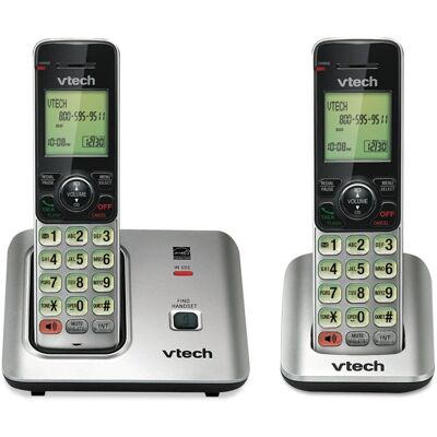 VTech - CS66192 Cordless Phone System with Base and 1 Additional Handset - Black/Silver VTech - CS66192 Cordless Phone System with Base and 1 Additional Handset - Black/Silver