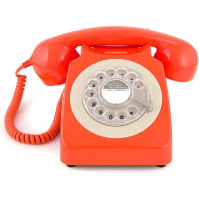 PopMarket - GPO Retro GPO746ROR 746 Desktop Rotary Dial Telephone - Orange - EQUIPMENT - Red PopMarket - GPO Retro GPO746ROR 746 Desktop Rotary Dial Telephone - Orange - EQUIPMENT - Red