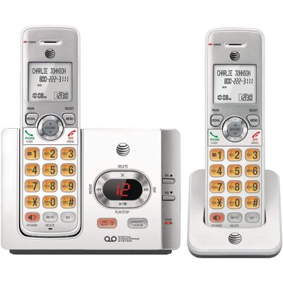 AT&T - DECT 6.0 Expandable Cordless Phone System, Digital Answering System, Caller ID, Call Waiting, Large Buttons, 2 Handsets - White AT&T - DECT 6.0 Expandable Cordless Phone System, Digital Answering System, Caller ID, Call Waiting, Large Buttons, 2 Handsets - White
