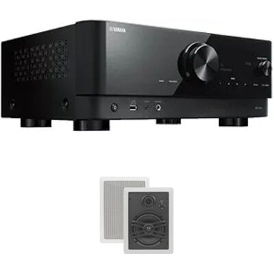Yamaha - RX-V4A 5.2-Channel AV Receiver with NSIW470WH Speakers - Black Yamaha - RX-V4A 5.2-Channel AV Receiver with NSIW470WH Speakers - Black