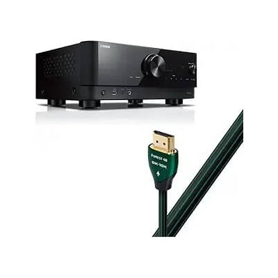 Yamaha - RX-V4A 5.1-Channel AV Receiver with MusicCast AudioQuest Forest 2.25m 8K-10K 48Gbps HDMI Cable (7.4ft) Bundle - Black Yamaha - RX-V4A 5.1-Channel AV Receiver with MusicCast AudioQuest Forest 2.25m 8K-10K 48Gbps HDMI Cable (7.4ft) Bundle - Black