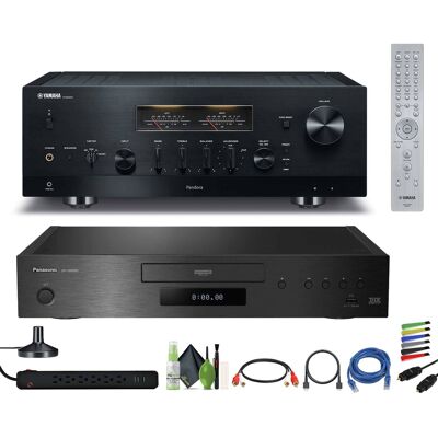 Yamaha - R-N2000A 2.1-Channel Network Stereo Receiver (Black), Panasonic DP-UB9000 HDR UHD 4K Network Blu-ray Disc Player, Yamaha - R-N2000A 2.1-Channel Network Stereo Receiver (Black), Panasonic DP-UB9000 HDR UHD 4K Network Blu-ray Disc Player,